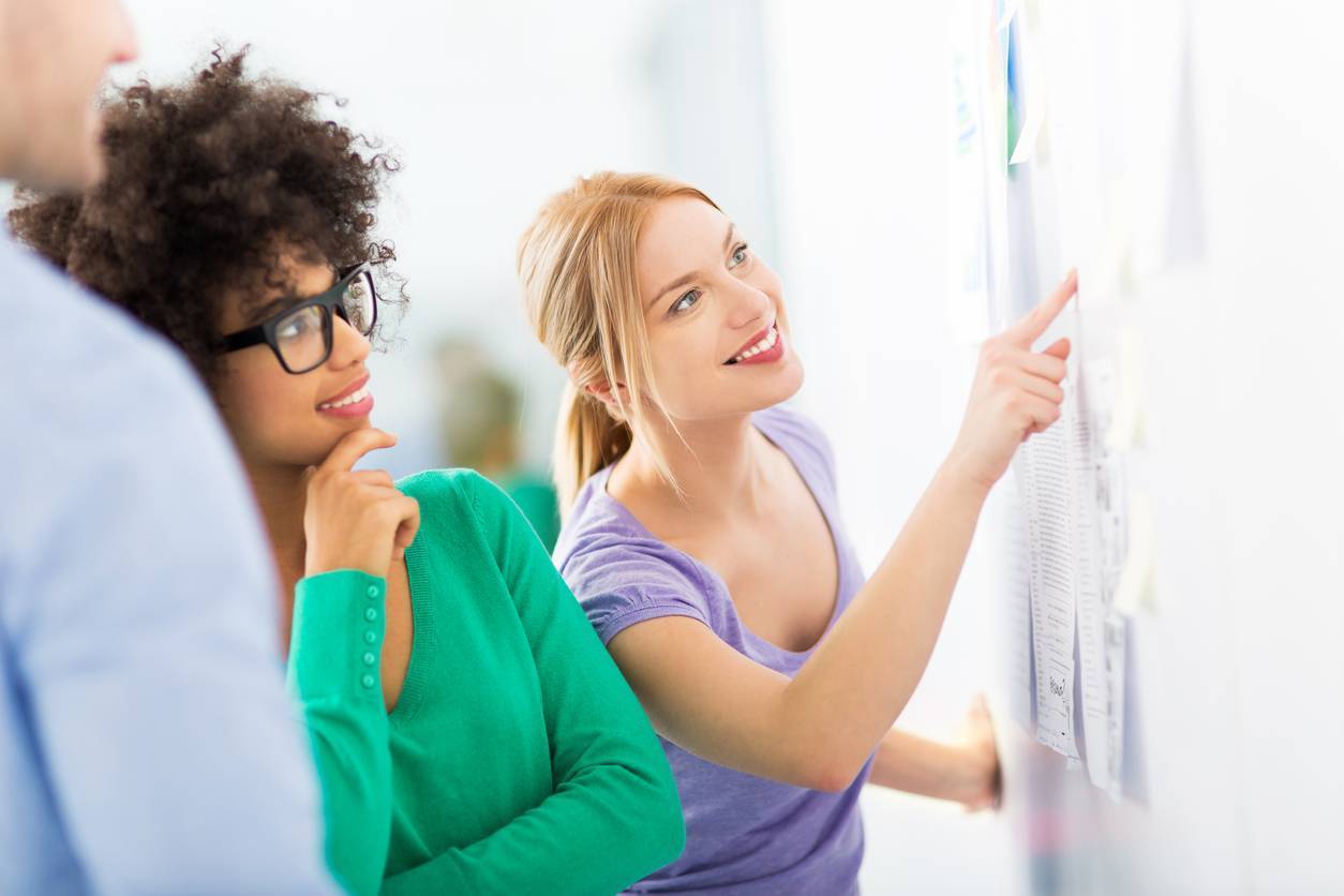 Government contractors discussing employees rights for upcoming project