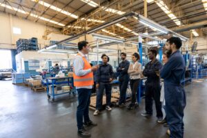 diverse team manufacturing