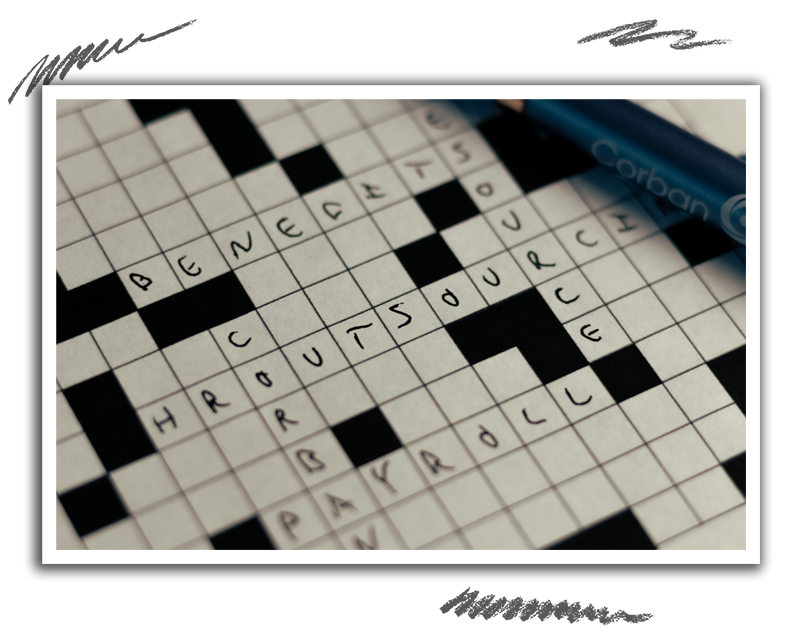 crossword puzzle containing HR related words