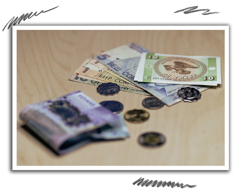 a stack of international currency from several countries represented as bills and coins