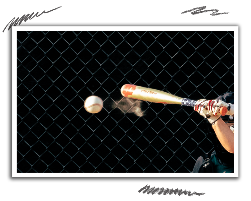 a baseball the moment it hits the bat