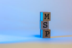 stack of blocks that spell the acronym MSP